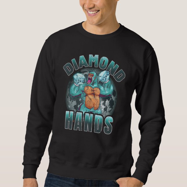 Diamond Hands Wsb Amc Gme Apes zusammen stark Sweatshirt (Vorderseite)