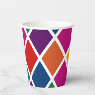 Diamond Harlequin Muster Große Papier-Cup Pappbecher