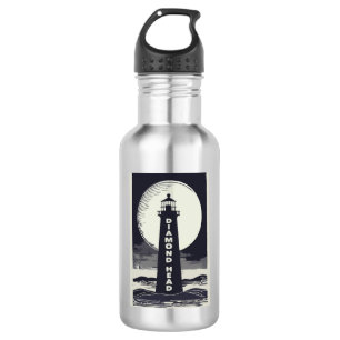 Diamond Head Lighthouse Hawaii Moon Edelstahlflasche