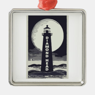 Diamond Head Lighthouse Hawaii Moon Ornament Aus Metall