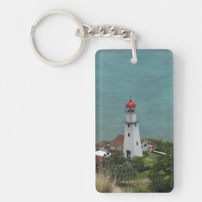 Diamond Head Lighthouse im Hawaii-Foto Schlüsselanhänger (Vorderseite)
