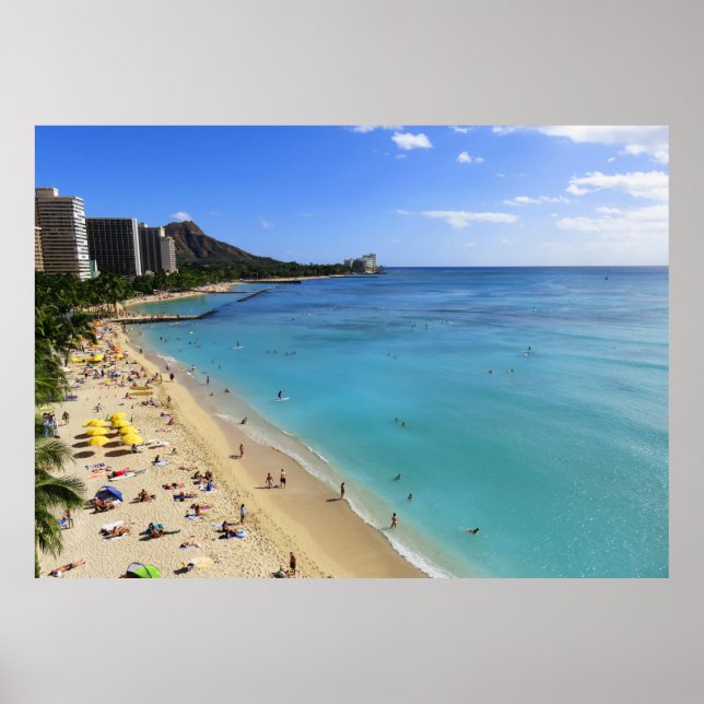 Diamond Head und Waikiki Poster (Vorne)