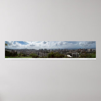 Diamond Head - Waikiki - Honolulu 180° Panorama Poster