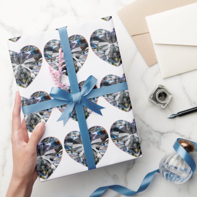 Diamond Heart 60-jähriges Wrapping Paper Geschenkpapier (Schenken)