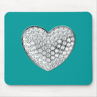 Diamond Heart - aquamarines bg Mousepad