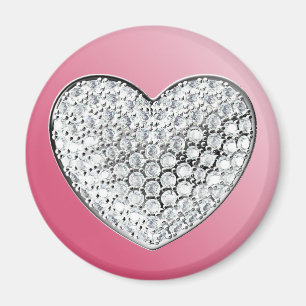 Diamond Heart auf rosa Magnet