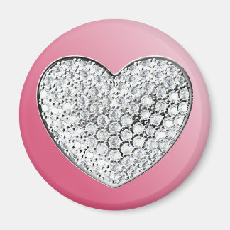Diamond Heart auf rosa Magnet
