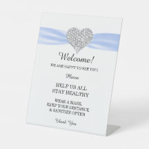 Diamond Heart Blue Ribbon Hochzeitssicherheit