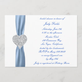 Diamond Heart Blue Wedding Brautparty Einladung