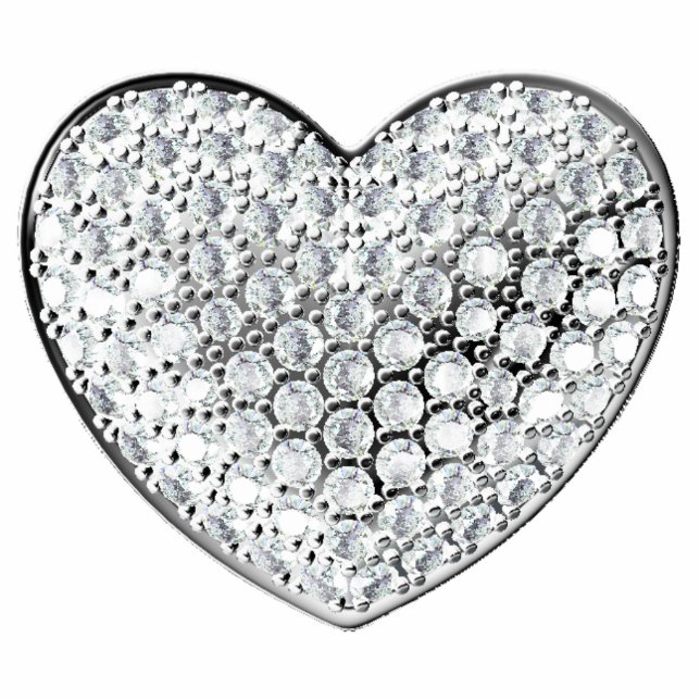 Diamond Heart Fotoskulptur Ornament (Vorne)