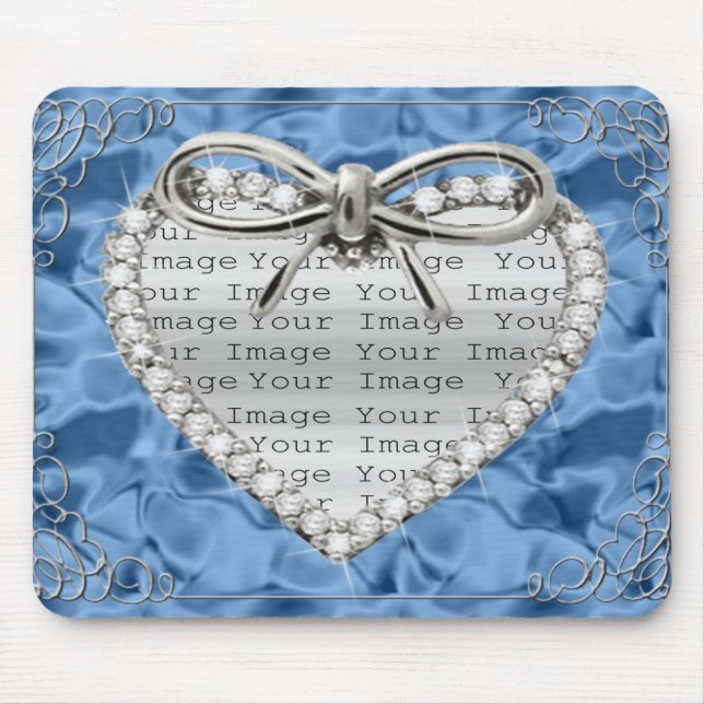Diamond Heart Frame Blue Mouse Pad Mousepad (Vorne)