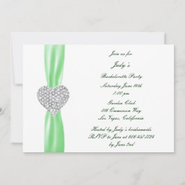 Diamond Heart Green Junggeselinnen-Abschied Einlad Einladung