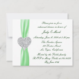 Diamond Heart Green Probe Dinner Einladung