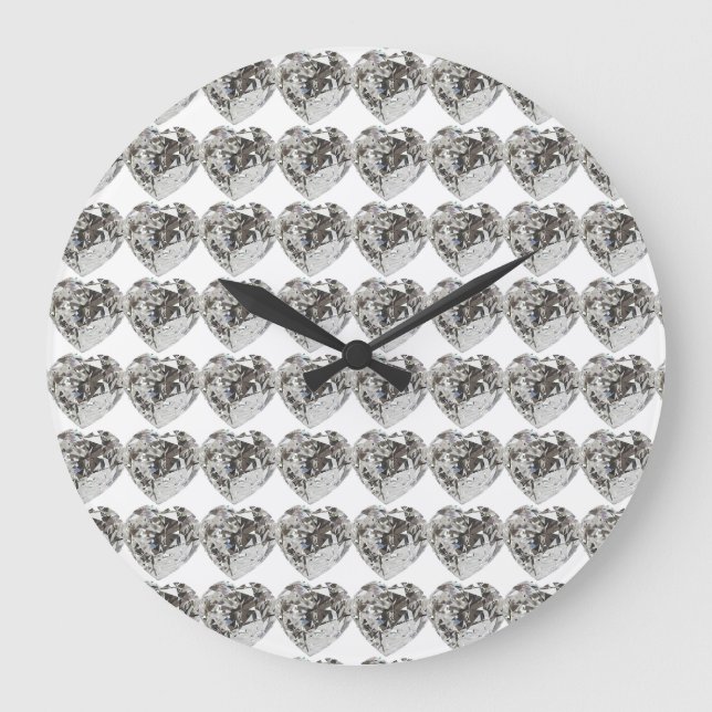 Diamond Heart Große Wanduhr (Vorderseite)