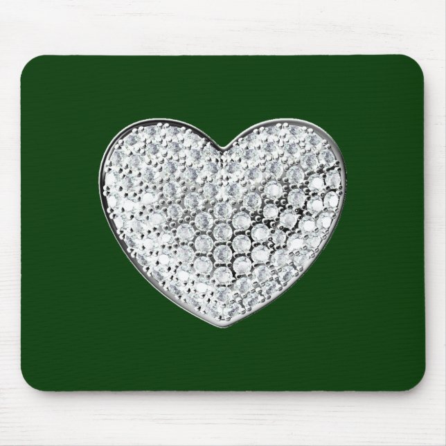 Diamond Heart - grünes Bg Mousepad (Vorne)