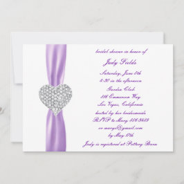 Diamond Heart Lila Wedding Brautparty Einladung