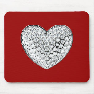 Diamond Heart - maroon bg Mousepad
