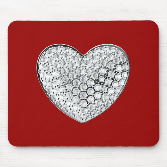 Diamond Heart - maroon bg Mousepad (Vorne)
