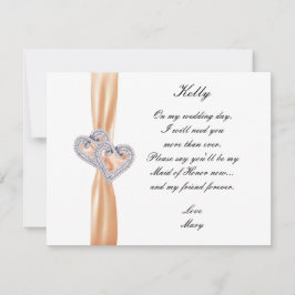 Diamond Heart Orange Wedding Trauzeugin Card Einladung