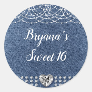 Diamond Heart Red Glitzern Sparkle Glam Modern Runder Aufkleber