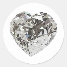 Diamond Heart Runder Aufkleber