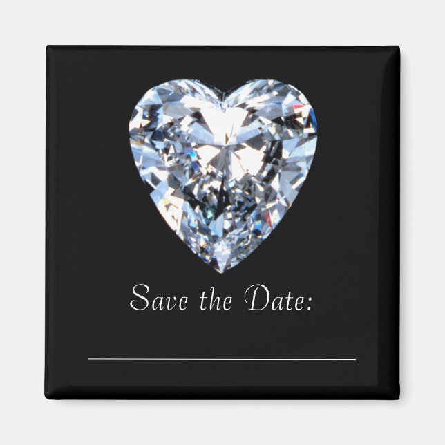 Diamond Heart - Save the Date Magnet (Vorne)