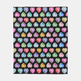 Diamond Heart Watercolor Muster Niedliche Pastel G Fleecedecke
