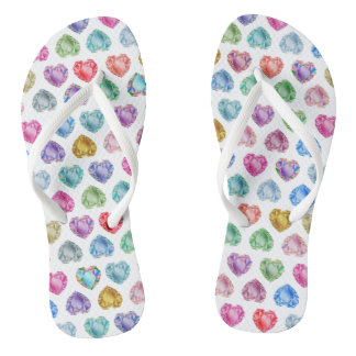 Diamond Heart Watercolor Muster Niedliche Pastel G Flip Flops