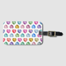 Diamond Heart Watercolor Muster Niedliche Pastel G Gepäckanhänger