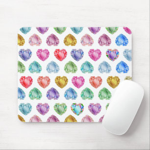 Diamond Heart Watercolor Muster Niedliche Pastel G Mousepad