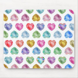 Diamond Heart Watercolor Muster Niedliche Pastel G Mousepad