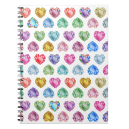 Diamond Heart Watercolor Muster Niedliche Pastel G Notizblock