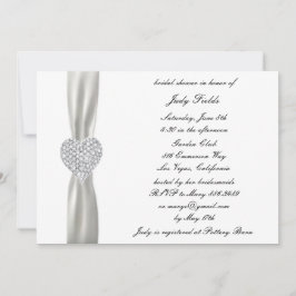 Diamond Heart White Wedding Brautparty Einladung
