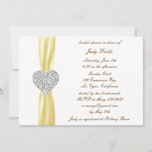 Diamond Heart Yellow Wedding Brautparty Einladung