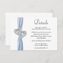 Diamond Hearts Blue Ribbon Wedding Details
