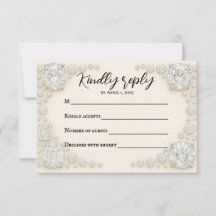 Diamond Heirloom Wedding RSVP Card