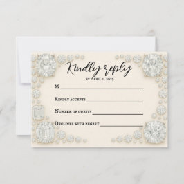 Diamond Heirloom Wedding RSVP Card Karte