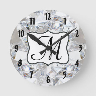 Diamond Ice Crystal Monogram, erste Wall Clock Runde Wanduhr
