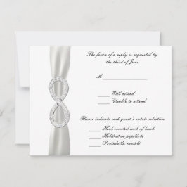 Diamond Infinity White Wedding Response Card RSVP Karte