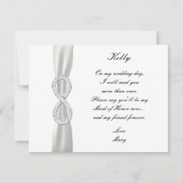 Diamond Infinity White Wedding Trauzeugin Card Einladung