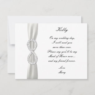 Diamond Infinity White Wedding Trauzeugin Card Einladung