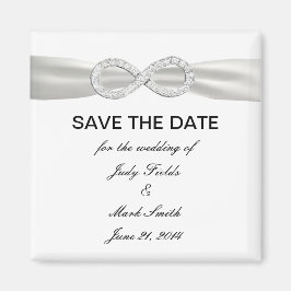 Diamond Infinity WhiteWedding Save the Date Magnet
