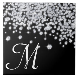 Diamond Jewels Jewelry Glitz Monogram Display Tile Fliese