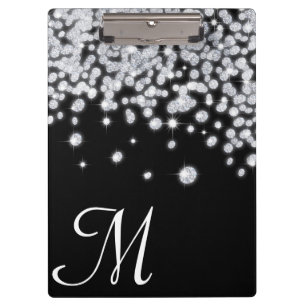 Diamond Jewels Jewelry Monogram Initial Clip Board Klemmbrett
