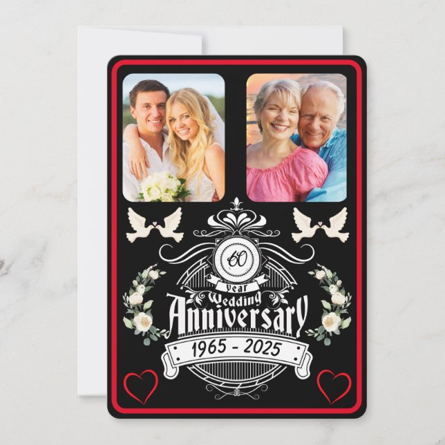 Diamond Jubilee 2 Foto Einladung zum Jubiläum (Vorderseite)