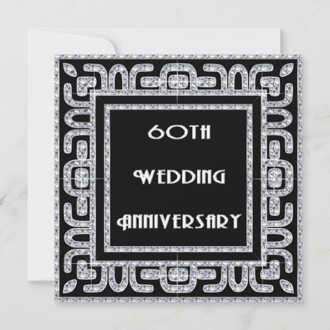 Diamond Jubilee 60. Hochzeitstag Einladung (Vorderseite)