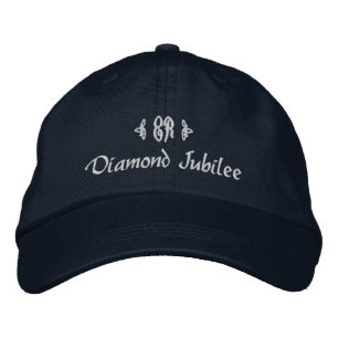 Diamond Jubilee-Elizabeth Royal Monogram Bestickte Baseballkappe