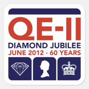 Diamond Jubilee Erinnerungsaufkleber Quadratischer Aufkleber