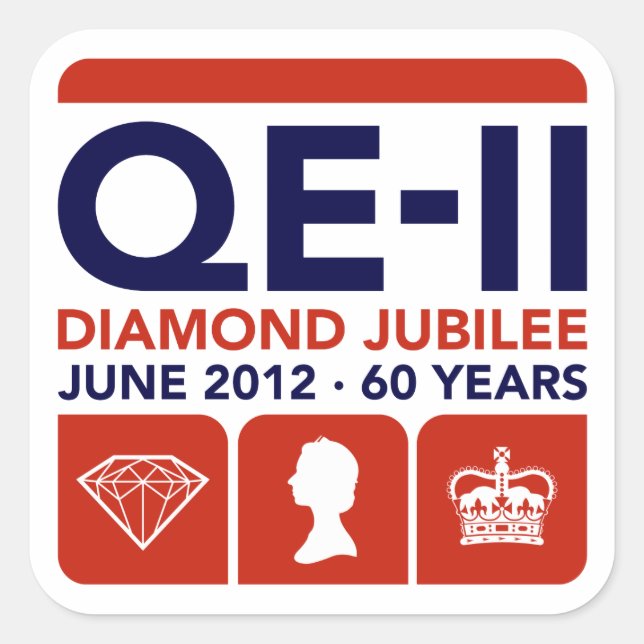 Diamond Jubilee Erinnerungsaufkleber Quadratischer Aufkleber (Vorderseite)