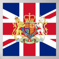 Diamond Jubilee Gewerkschaft Flag und Royal Wappen